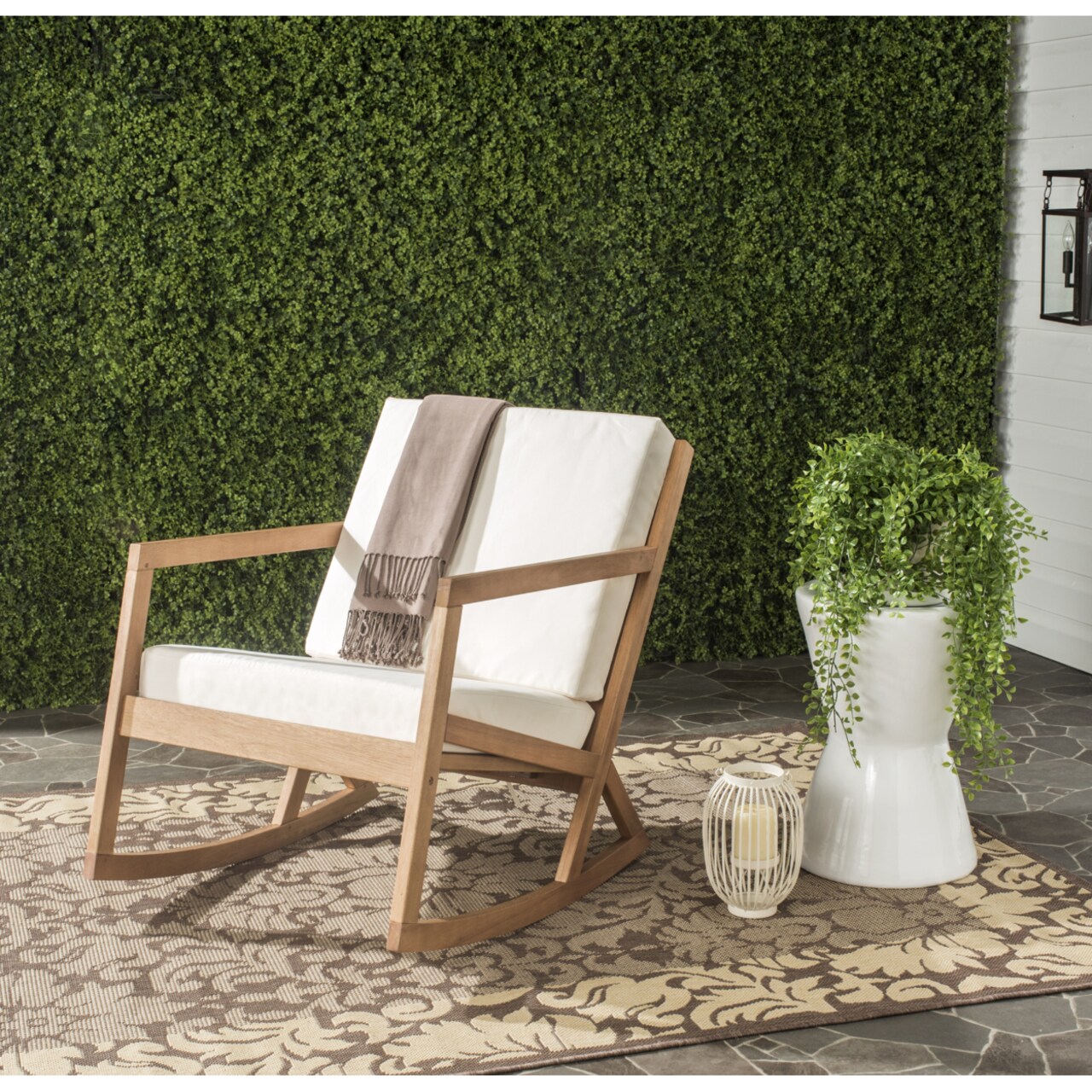 Safavieh Outdoor Collection Vernon Rocking Chair Natural/Beige